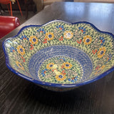 Polish Pottery Unikat Bowl - scalloped