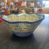 Polish Pottery Unikat Bowl - scalloped