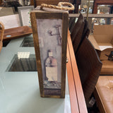 Wood Box w/Wine Art Hinged