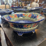 Polish Pottery Unikat Wavy Footed Bowl