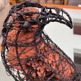 Metal Bird Decor w/Pinecones