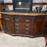 Marble Top Sideboard w/ 2 Doors & 4 Drawers