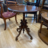 Ornate Wood Pedestal Side Table