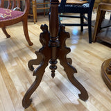 Ornate Wood Pedestal Side Table