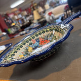 Polish Pottery Unikat Leaf Bowl