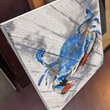 Blue Crab on Wood Art