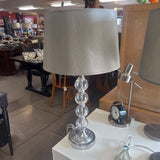 Glass Bubble Table Lamp w Grey Shade
