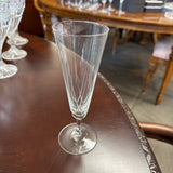 Vtg French Crystal Etched Set of 7 Flute Glasses