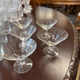Vtg French Crystal Etched Set of 5 Tiny Glasses