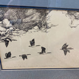 Signed Etching of Geese by James Aloise