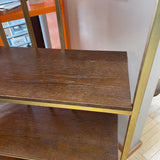 Modern Brass and Wood Bookcase