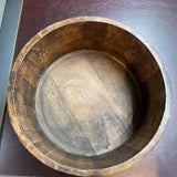 White Striped Mango Wood Salad Bowls
