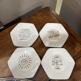 Set of 4 Hexagon Olive Oil Dishes