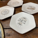 Set of 4 Hexagon Olive Oil Dishes