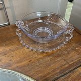 Imperical Candlewick Glass Soup Bowl w/Saucer