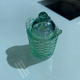 Vintage Fenton Carnival Glass Basket w/Hen Jar