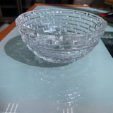 Pressed Glass Basket Weave Bowl