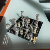 Pewtered Mirror Tic Tac Toe Game