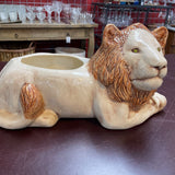 Large Vintage Treasure Craft Ceramic Lion Planter