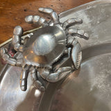 Large Crab Pewter Serving Tray