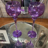 Tall Purple Glass Goblets/Candle Votive