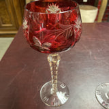 Vintage Nachtmann Crystal Cranberry Red Wine Glasses