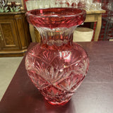 Vintage Val Saint Lambert Cranberry Crystal Vase