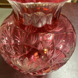 Vintage Val Saint Lambert Cranberry Crystal Vase