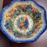 Polish Pottery Unikat Scalloped Bowl