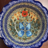 Polish Pottery Unikat Scalloped Bowl