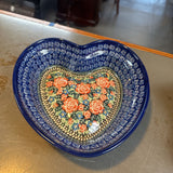 Polish Pottery Unikat Heart Decorative Bowl