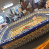 Polish Pottery Unikat Rect Baker w Butterfly