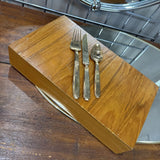 Vintage MCM Nickel-Bronze Flatware 8 place settings w serving