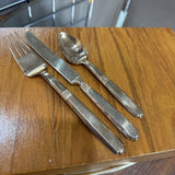 Vintage MCM Nickel-Bronze Flatware 8 place settings w serving