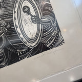 Signed/Numbered Linocut "LaCalenda" by Dario Castillejos