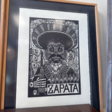 Signed/Numbered Linocut "Revolucion - Zapata" by Elpinchegrabador