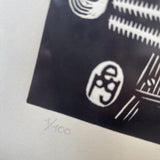 Signed/Numbered Linocut "Revolucion - Zapata" by Elpinchegrabador