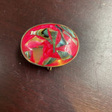 Vintage Mexican MOP & Enamel Trinket Box