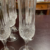 Cristil D'Arques Longchamp Champagne Flute Crystal Glasses