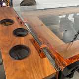 Custom Made Metal & Glass Drafting Table