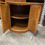 Drum Wood Side Table w/2 doors & Shelf