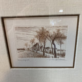 Sepia-Toned Landscape Signed by A Brudieux