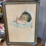 Vintage Framed Baby Sleeping