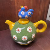 Clay Art "Rooster Sun" Ceramic Teapot