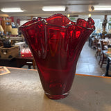 Ruffle Art-Glass Hand Blown Vase