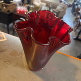 Ruffle Art-Glass Hand Blown Vase