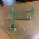Smurfit-Stone Green Glass Trinket Box