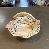 Vintage Capodimonte Woven Ceramic Basket