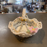 Vintage Capodimonte Woven Ceramic Basket