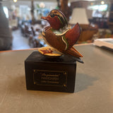 Mandarin Duck Figurine on Black Box
